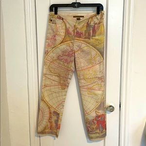 VINTAGE map print jeans
